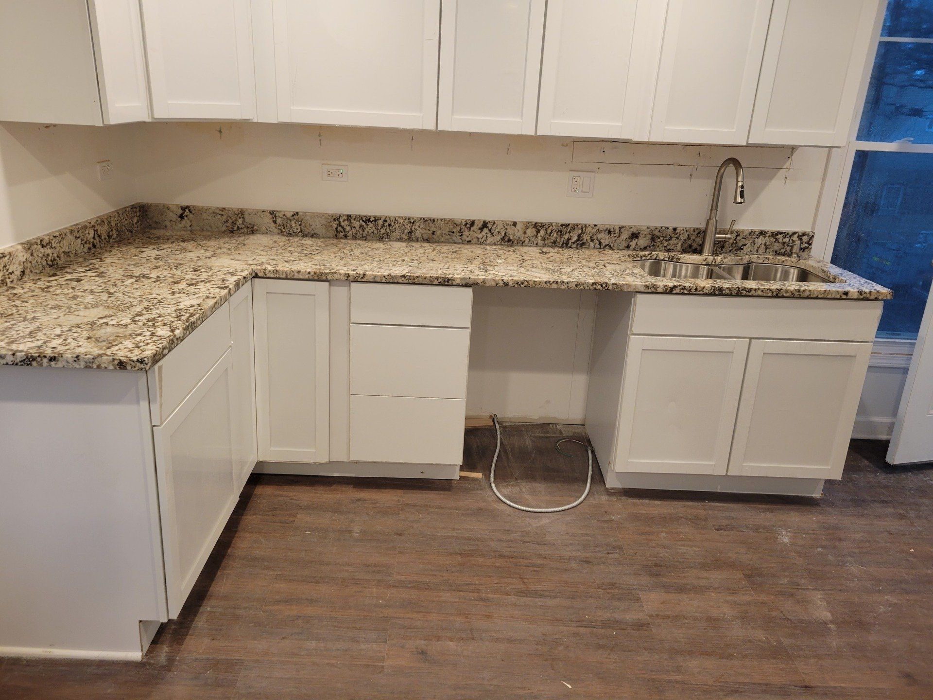 Granite kitchen countertop inside luxury Chicago apartment